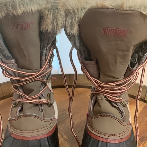 Khombu | North Star Thermolite Faux Fur /Leather / Manmade Winter Duck Boots 6M - Picture 6 of 17